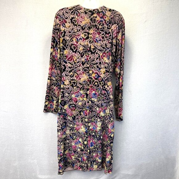 Petit Pois Viviana G Velvet Burnout Dress Womens Size XL Black Pink Lightweight - Picture 2 of 14